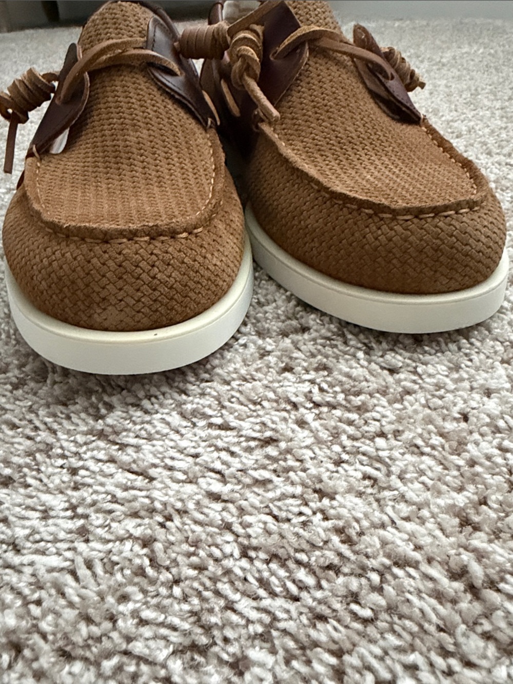 Brown/Tan Men's Boat Shoes - Picture 5 of 6